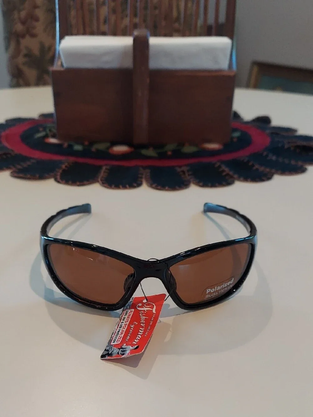 Fisherman's Eyewear Polarized Men's Sunglasses - Black Frame with Brown Lenses